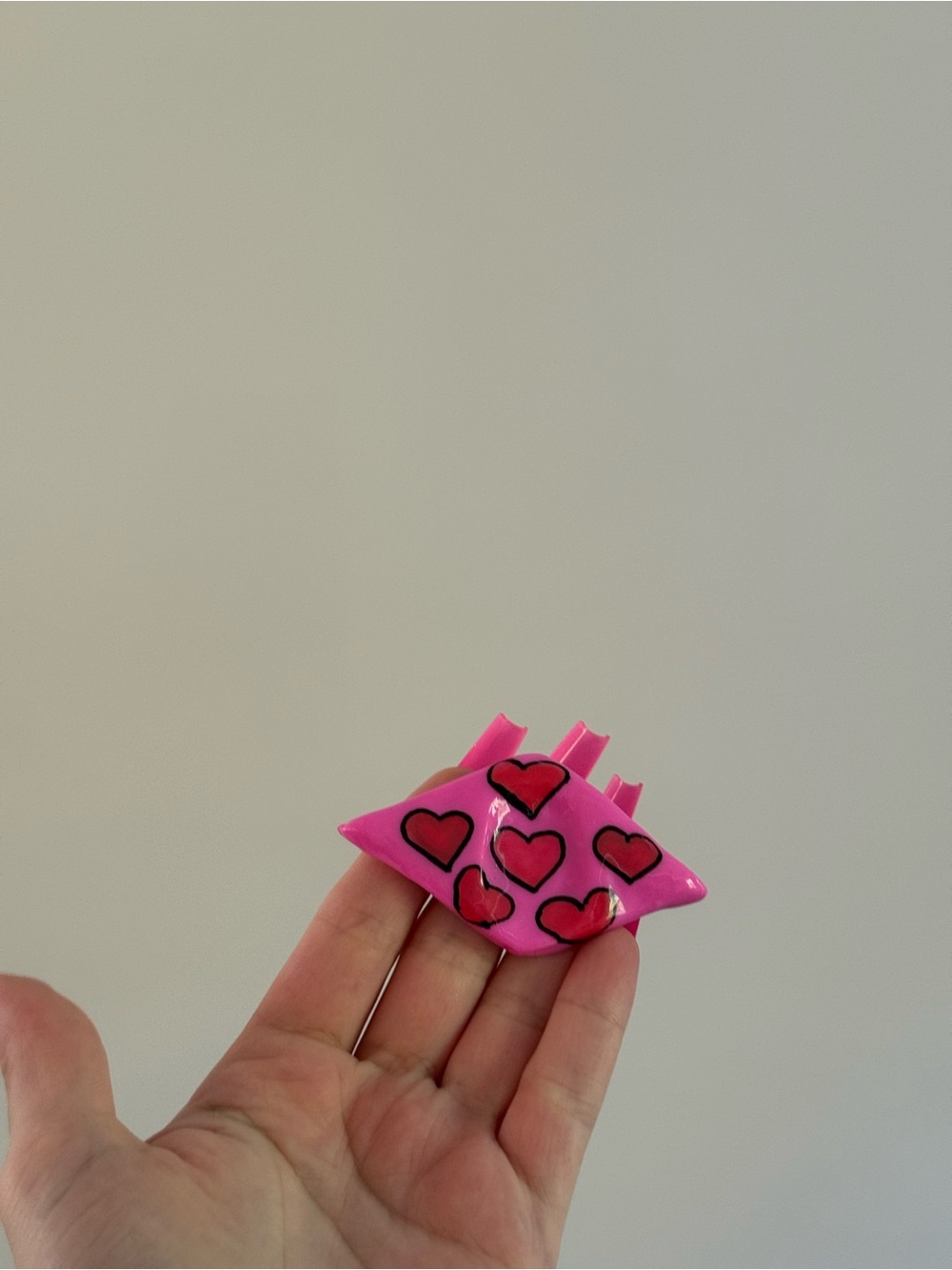 Pink hearts worry stone